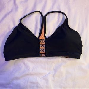 Black/Aztec Print Bikini Top